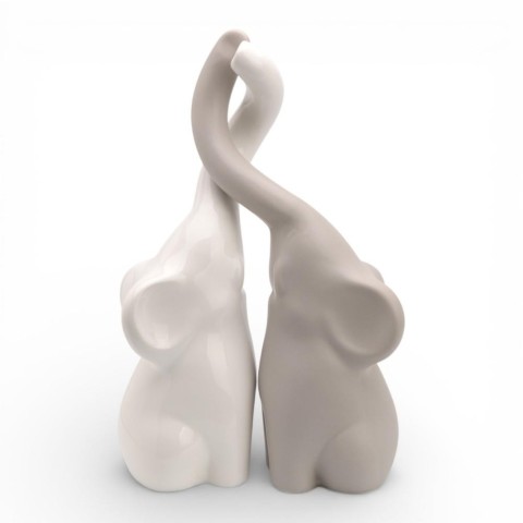 COPPIA ELEFANTE CERAMICA CM.20X32